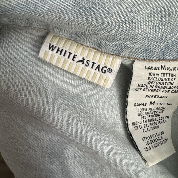 White Stag Y2K Denim Jacket Womens‎ Size M Embroidered Sequined Butterfly Fairy - Picture 3 of 8